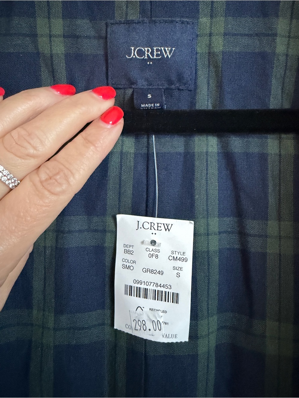 J.Crew Factory Heritage Barn Jacket Olive Cord Collar Men’s S NWT - Picture 6 of 6